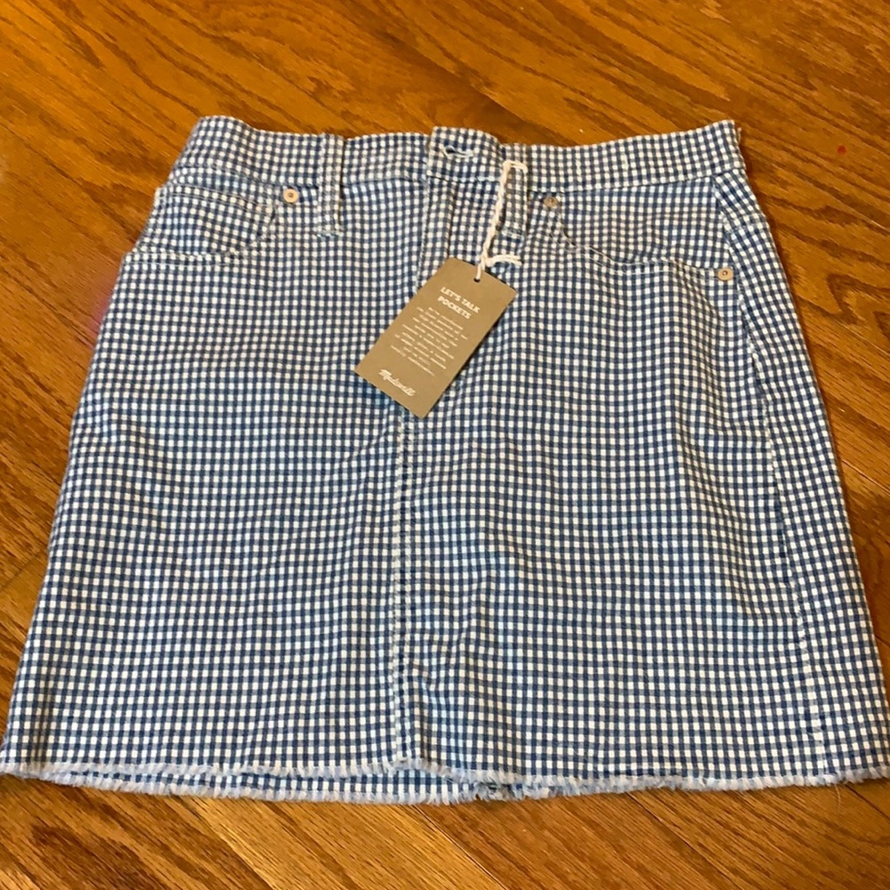 Madewell checkered skirt